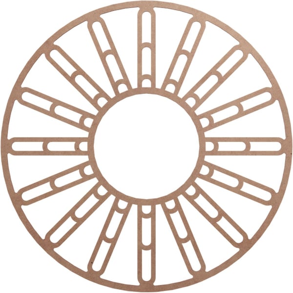 Ekena Millwork Hale Wood Fretwork Pierced Ceiling Medallion, Wood (Paint Grade), 38"OD x 13 3/4"ID x 3/8"T CMWP38X38X0375HHMF - main